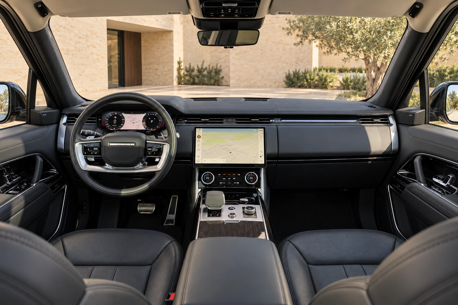 Land Rover Range Rover, illustration générée par IA, poste de conduite et console centrale